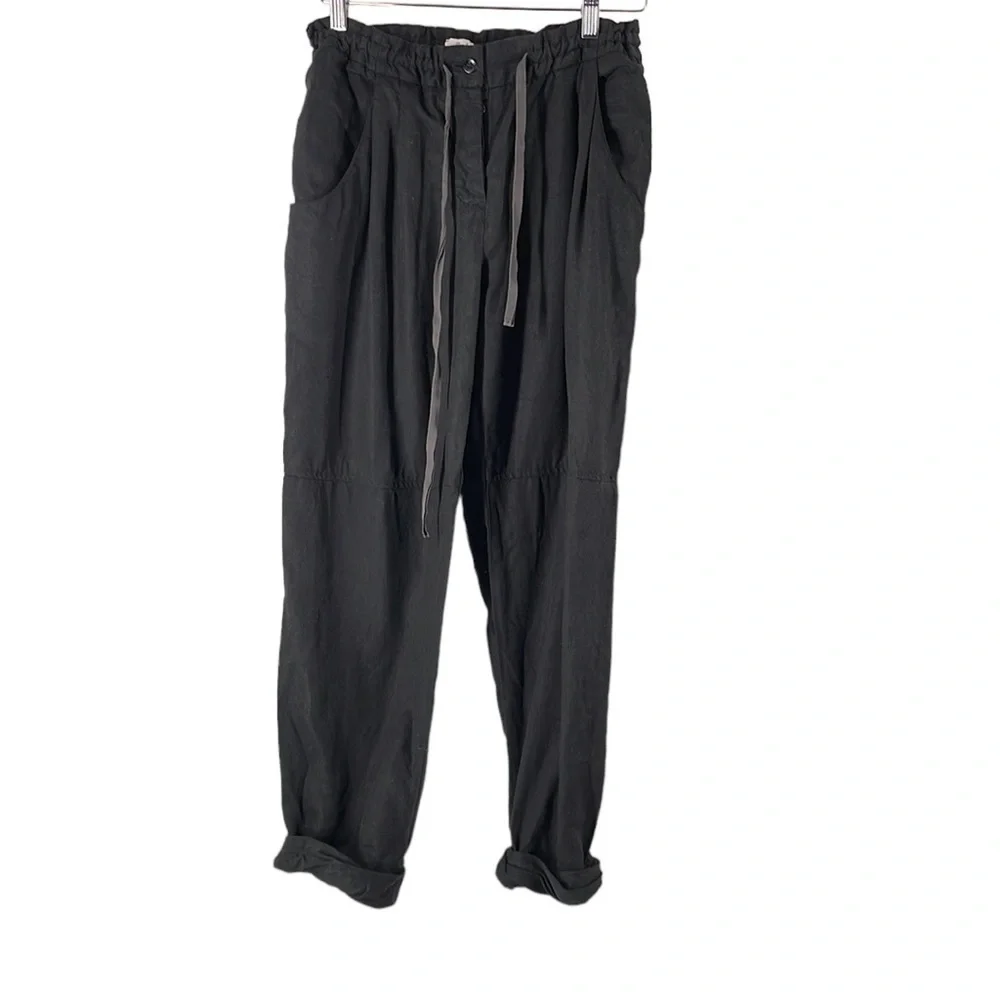 ARITZIA Wilfred Marais Rolled Cuff Pants linen blend black business casual sz 0